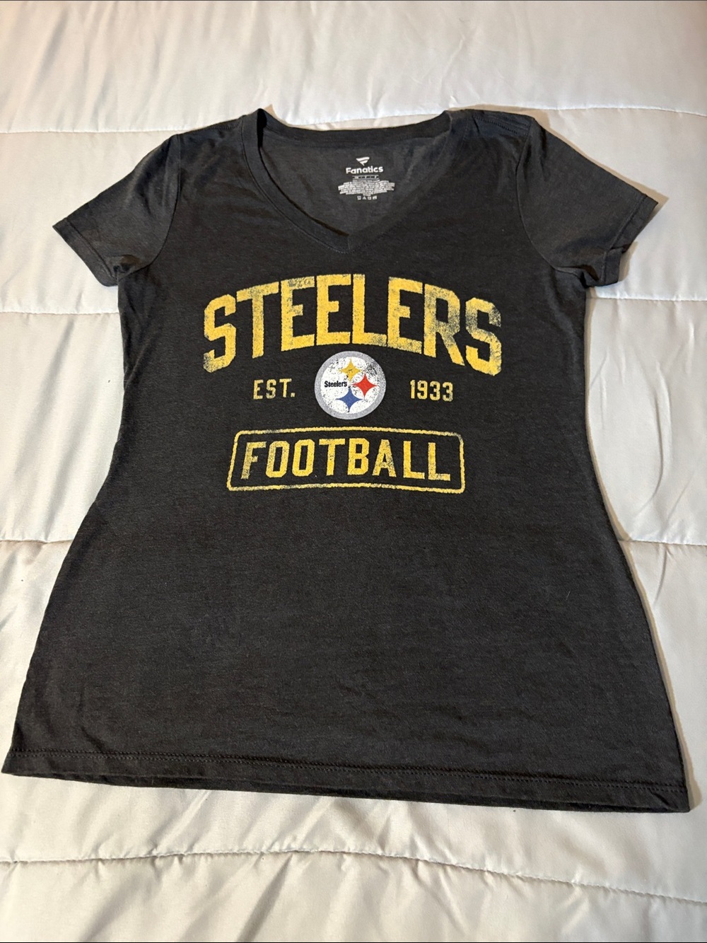 Fanatics Black & Yellow Pittsburgh Steelers V-Neck Tee
